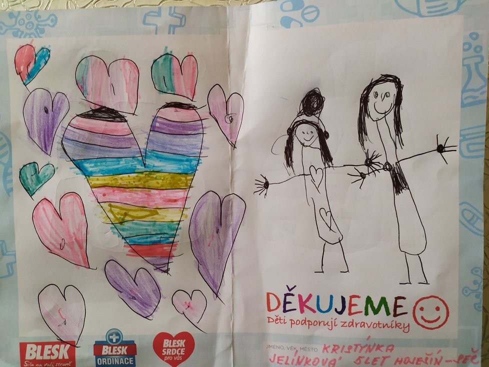 Kristýnka, 5 let, Seč - Hoješín: Děkujeme všem zdravotníkům a přejeme mnoho sil.