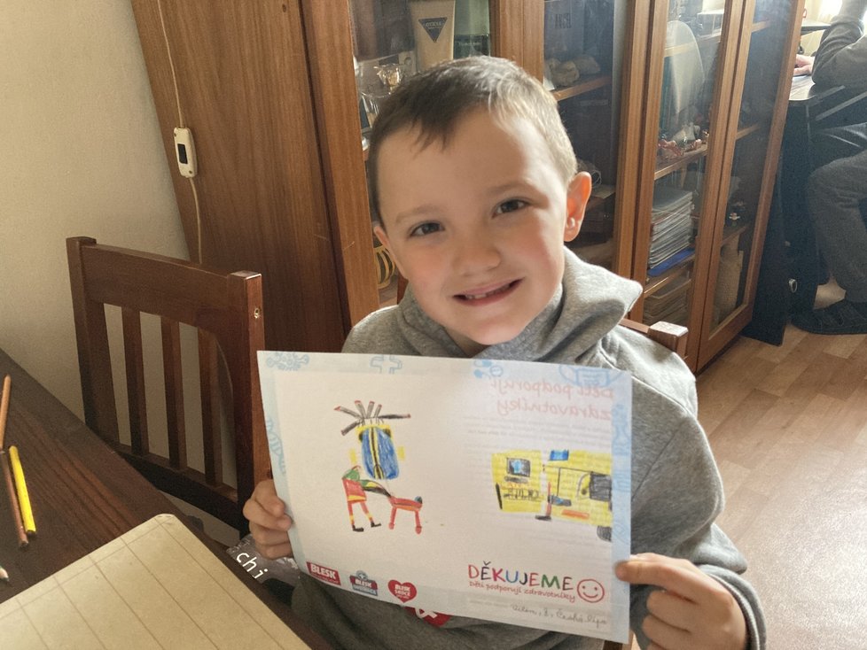 Vilémek, 8 let, Česká Lípa: Děkujeme zdravotníkům