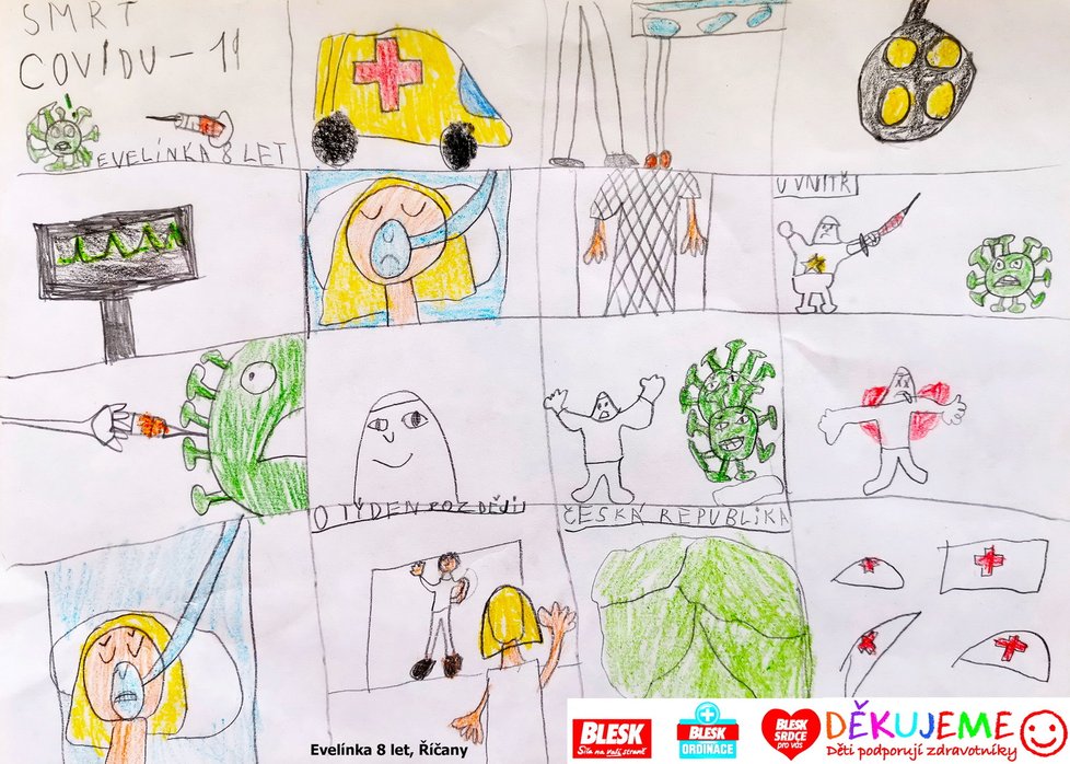 Evelínka, 8 let, Říčany: Děkujeme a brzy si odpočiňte!