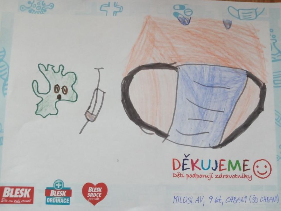 Miroslav, 9 let, Chbany: Roušky + očkování= Vítězství