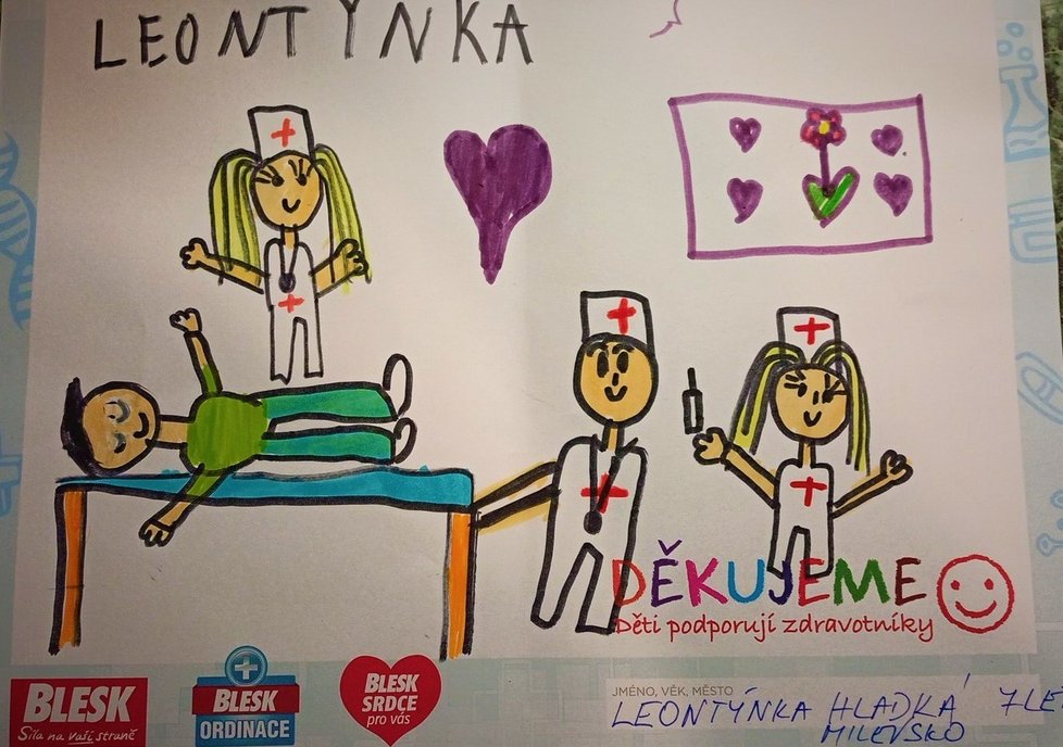 Leontýnka, 7 let, Milevsko: Děkuji za práci všech doktorů a sestřiček. Zachránili mi dědu a za to jim budu vždycky vděčná.