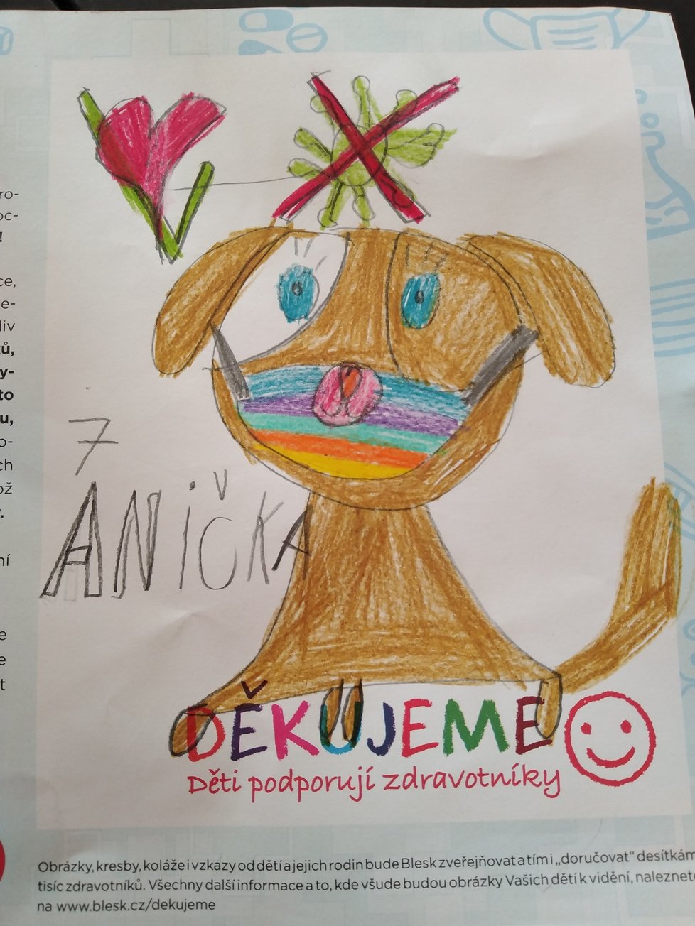 Anička, 7 let, Králíky: Děkujeme za pomoc.