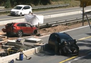 Místo, kde na dálnici D1 přišel dělník o život.