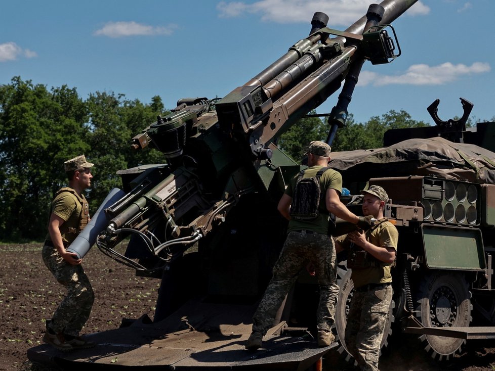 Francouzská houfnice CAESAR v ukrajinských silách na Donbase (8. června 2022)