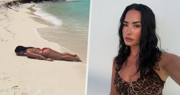 Vyplavilo ji moře? Demi Lovato zabořená v bahamském písku