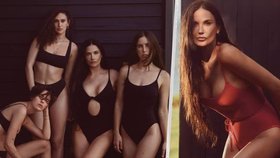 Demi Moore se svými dcerami v nové kampani plavek