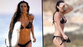 Demi snad dokázala zastavit čas. O víkendu ukázala na pláži stejně pevné tělo, jako v roce 2003 ve filmu Charlieho andílci: Na plný pecky.