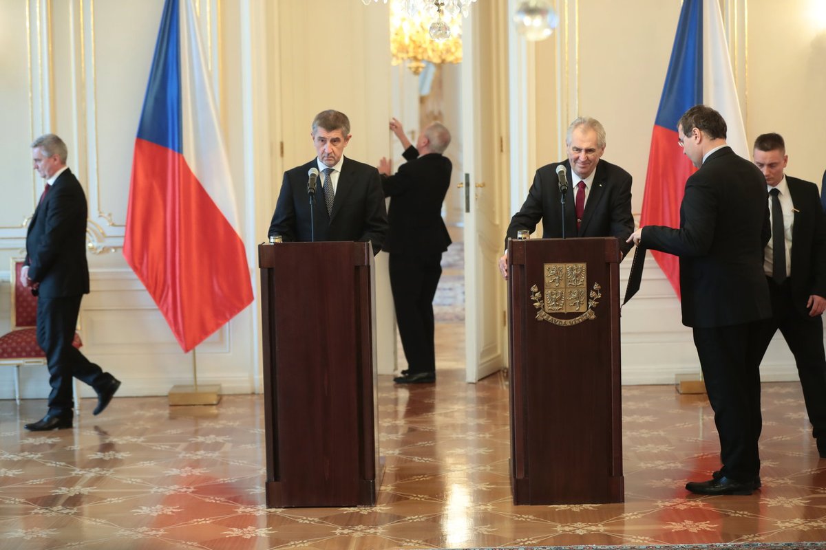 Premiér Andrej Babiš a prezident Miloš Zeman.