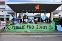 Aktivisté zablokovali Brabcovo ministerstvo. Protestují kvůli klimatu, na místě zasahuje policie