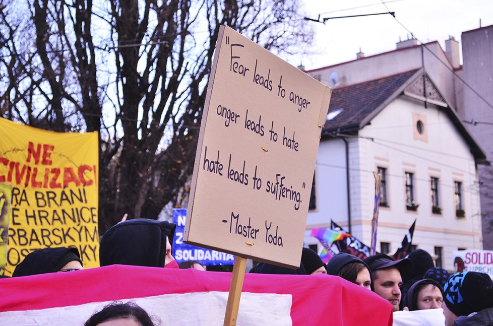 Demonstrace na Albertově