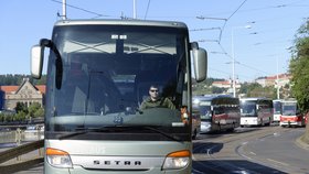 Protest autobusových dopravců v Praze (12. 5. 2020)