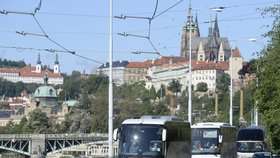 Protest autobusových dopravců v Praze (12. 5. 2020)