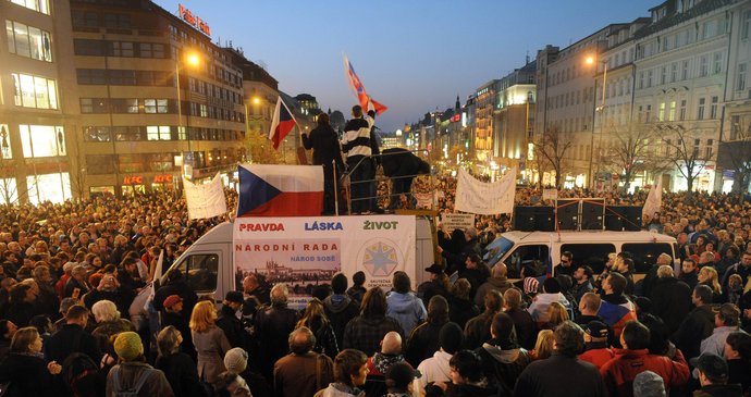 Protivládní demonstrace na Václavském náměstí, 15. března 2012