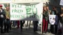 Demonstrace proti kvótám EU