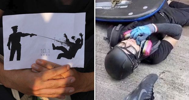 Studenta (18) postřelili na demonstraci. Školu v Hongkongu obsadily stovky lidí