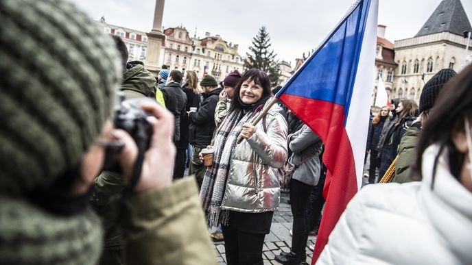 Protest v Praze z období pandemie covidu-19. Protest v Praze z období pandemie covidu-19.