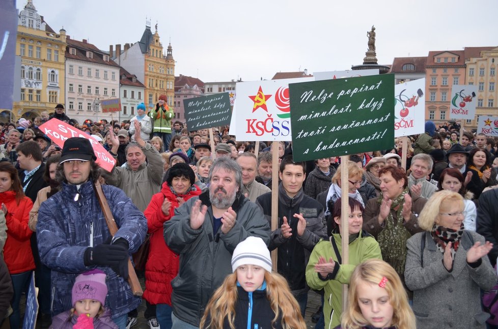 Demonstrace se konala na náměstí Přemysla Otakara II.