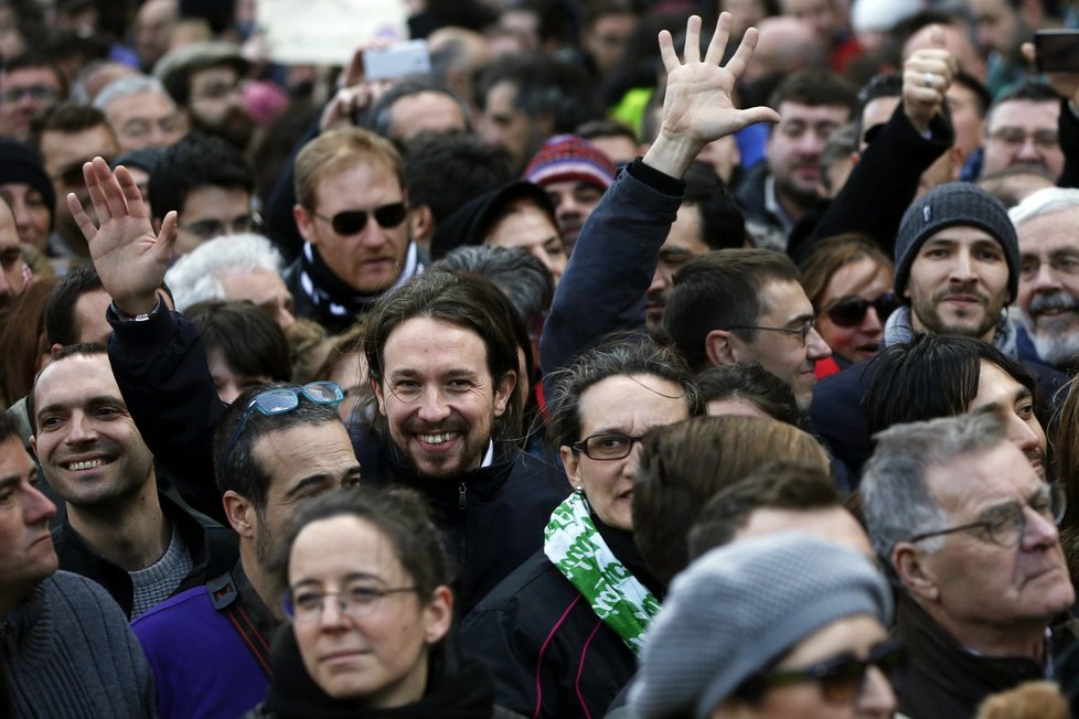 Na podporu levicové strany Podemos (Můžeme) demonstrovaly v Madridu stovky tisíc lidí.