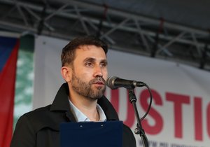 Demonstrace Milionu chvilek pro demokracii: Ondřej Havránek, syn oběti výbuchu ve Vrběticích (20. 5. 2021)
