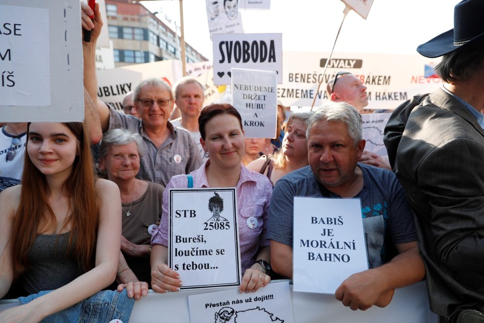 Demonstrace proti premiéru Babišovi a ministryni Benešové na Václavském náměstí (4. 6. 2019)