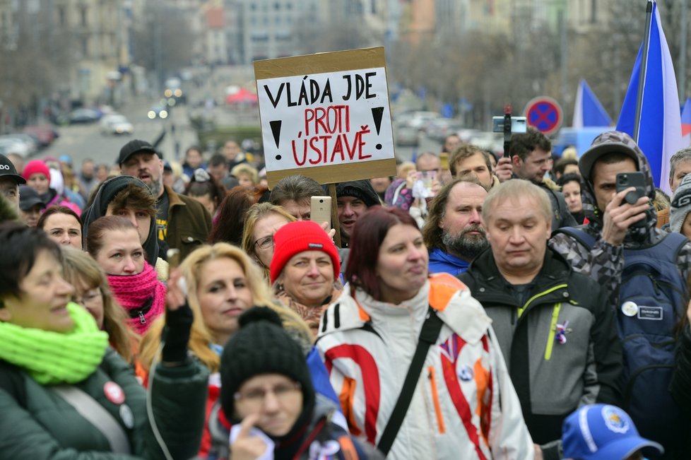 Druhá protivládní demonstrace na Václavském náměstí s názvem Jsme lidi, nás nevypnete!