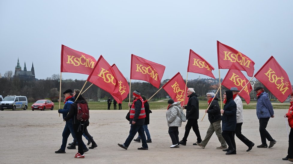 Demonstrace proti důchodové reformě a emisní normě Euro 7 v Praze (29.3.2023)