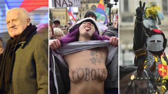 Koně, Klaus a koronavirus: Podívejte se na ty nejzajímavější fotky z pražské protivládní demonstrace