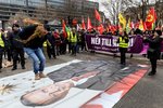 Demonstrace proti Erdoganovi ve švédském Stockholmu (leden 2023)