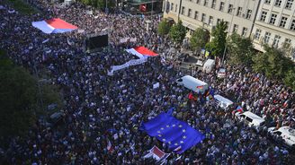 Demonstrace proti Andrejovi Babišovi byla klidná. Policisté zasahovat nemuseli