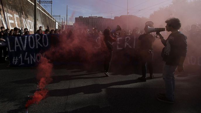 Demonstrace proti italským reformám