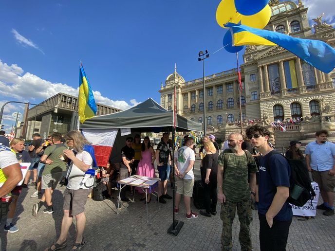 Demonstrace Česko proti vládě. Václavské náměstí 16. 9. 2023