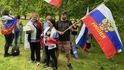 Akce „Rusko není náš nepřítel” před ambasádou v Praze