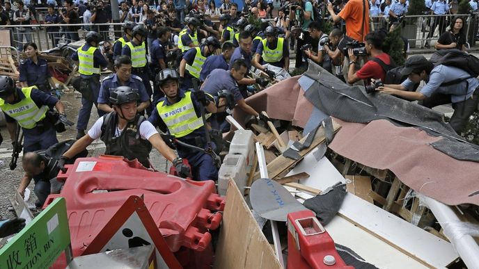 Demonstrace v Hongkongu (foto ze 14. října 2014)