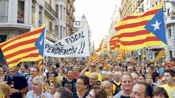 Demonstrace v Katalánsku