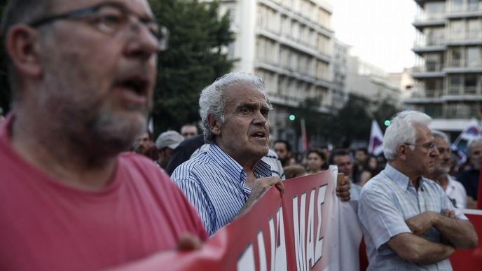 Demonstrace v řeckých Aténách