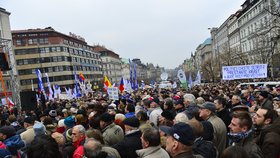 Protivládní protest na Václavském náměstí: Praha, 17. listopadu 2012