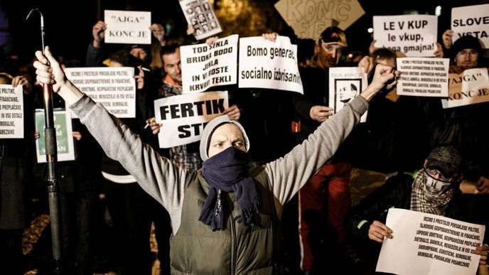 Demonstrace ve Slovinsku