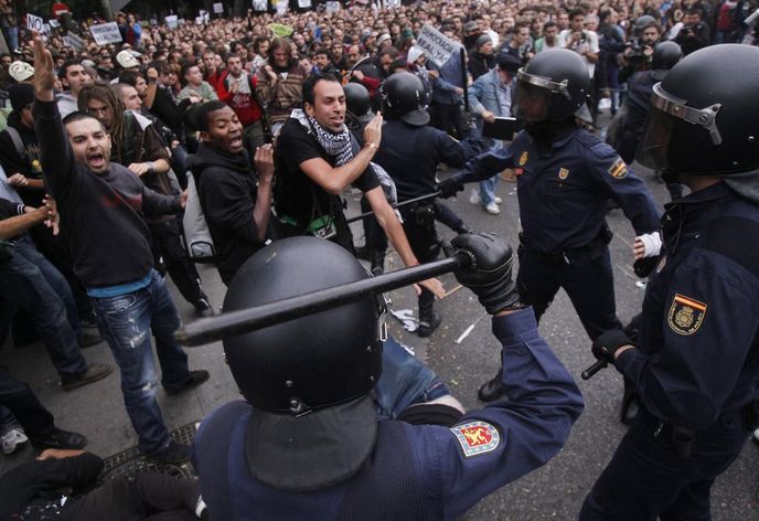 demonstrace ve Španělsku