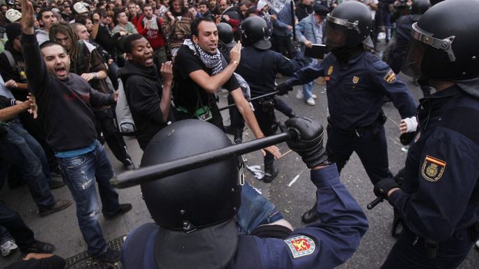 demonstrace ve Španělsku