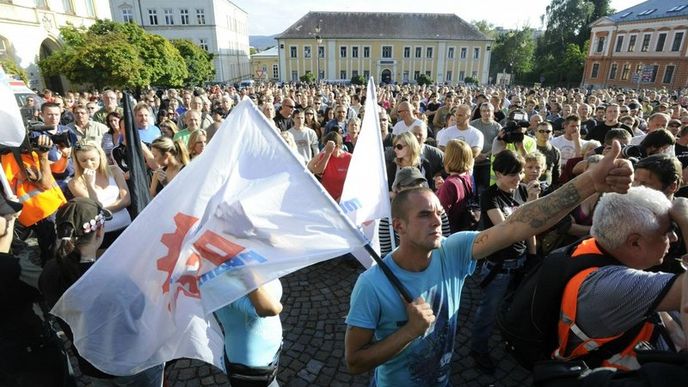 Demonstrace ve Varnsdorfu