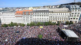 Proti vládě v Praze demonstrovalo 70 tisíc lidí. Lidé podlehli ruské propagandě, prohlásil Fiala