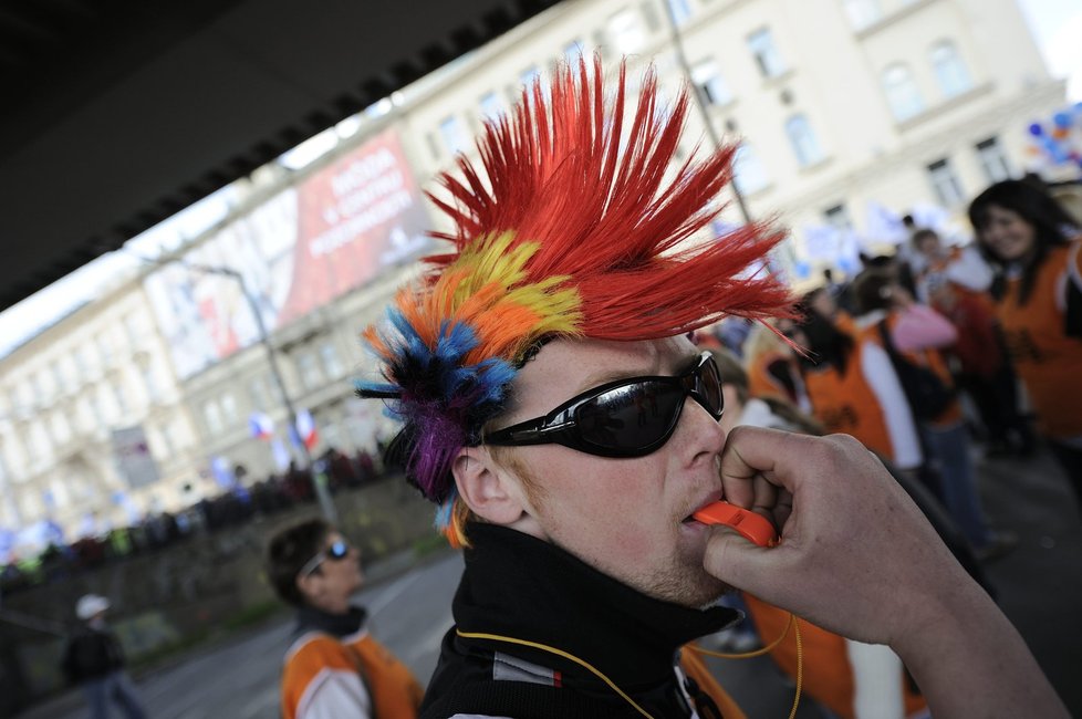 Jeden z demonstrantů