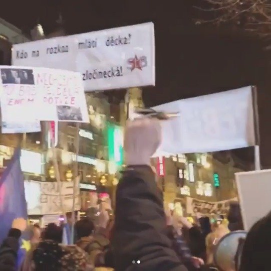 Mariana Prachařová podporovala demonstraci  proti Zdeňku Ondráčkovi.