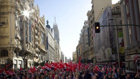 Španělští demonstranti