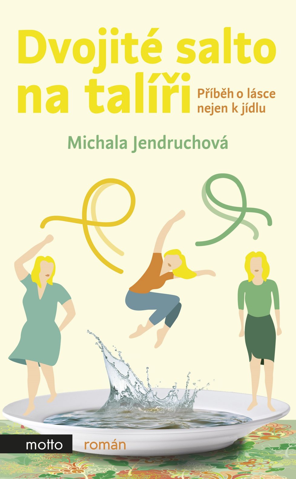 Román  Dvojité salto na talíři  Autor: Michala Jendruchová  Monika měla vše. Vysněnou práci v redakci časopisu, malého synka a za manžela trenéra z fitka. Teď však nastupuje do léčebny, aby se pokusila uzdravit z nemoci, která ji téměř zabila. Kde se stala chyba?  Cena: 249 Kč