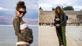 Těhotná Řachanda Pfauserová: Bahnité bříško v Izraeli!