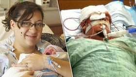 Když Katie Medley porodila malého Huga, byl její manžel Celeb v umělém spánku ve stejné nemocnici       