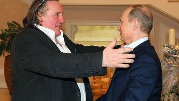 Gérard Depardieu s ruským prezidentem Vladimirem Putinem