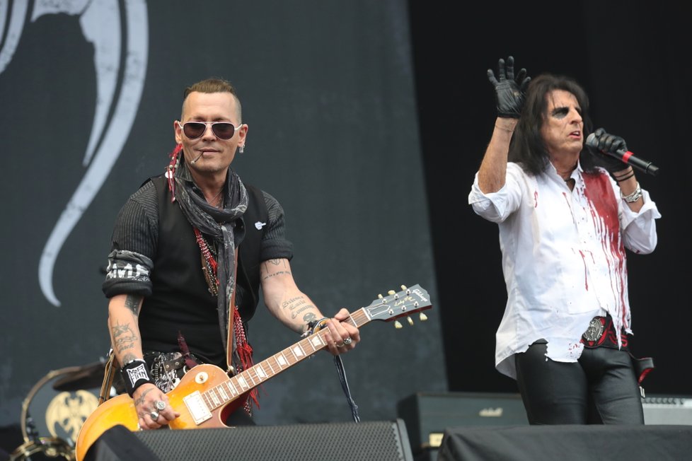 Johnny Depp, Ozzy Osbourne a Alice Cooper v Praze