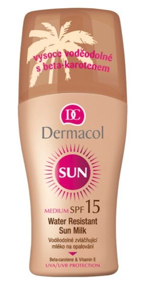 Voděodolné mléko na opalování ve spreji SPF 15, Dermacol, 199 Kč (200 ml)